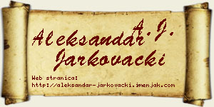 Aleksandar Jarkovački vizit kartica